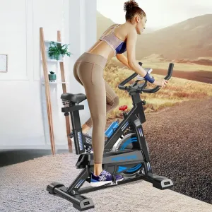 Bicicleta Ergométrica Spinning Premium com Amortecimento de Impacto e Resistência em Feltro Ajustável - Design Ergonômico Ideal para Casa