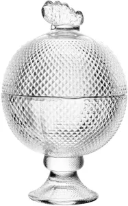 Potiche de Cristal Wolff Butterfly com Pé Decorativo 13cm