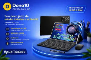 Tablet 10.1 Android 14 8GB 128GB com Teclado Mouse Caneta