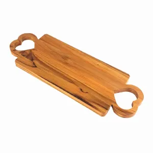 Tábua de Corte em Madeira Teca Natural Resistente para Cozinha