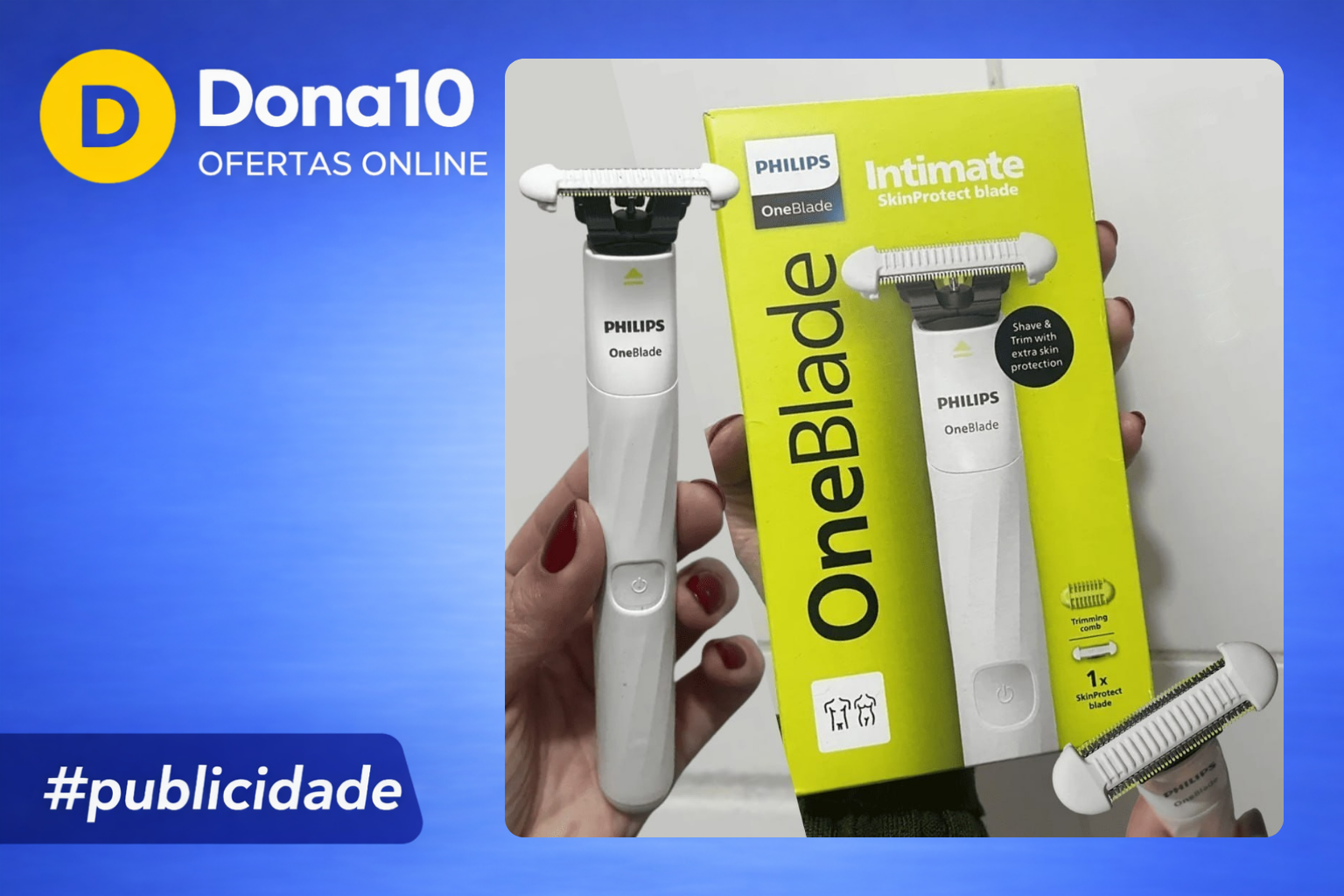 Aparador E Raspador Oneblade Intimate Qp1924/10 Philips