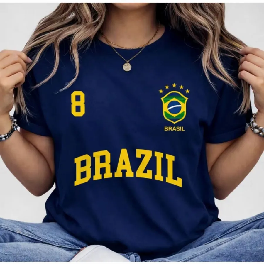 Blusa Feminina Brasil T-shirt Verão Algodão | Shopee Brasil