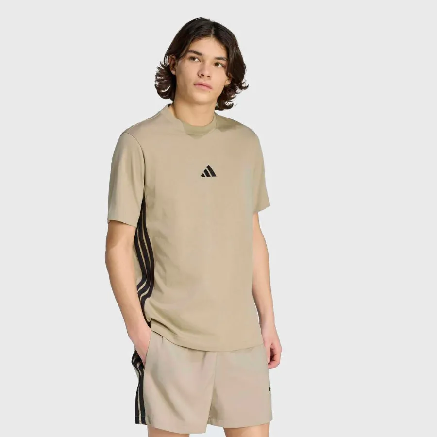 Camiseta Adidas 3 Listras Stretch Masculina Oliva