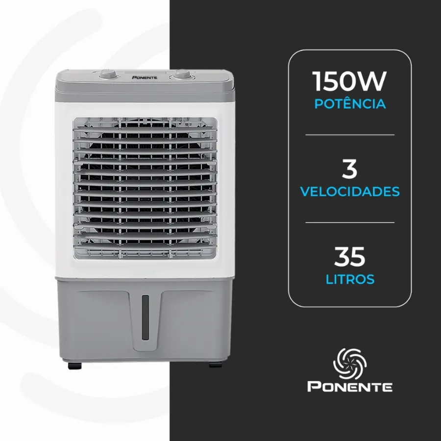 Climatizador Ponente 35L 150W | Com Rodas e Oscilação | Econômico e Eficiente | Shopee Brasil