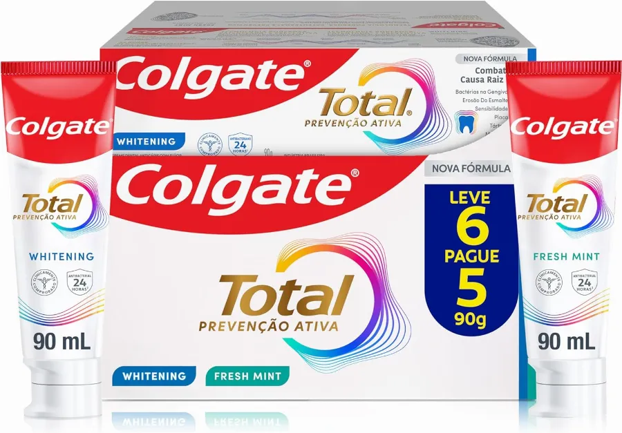 Colgate Creme Dental Total Whitening & Advanced Fresh 6 unidades - 90g