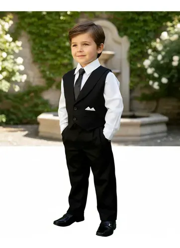 Conjunto Social Infantil Masculino para Casamento com Gravata Completo