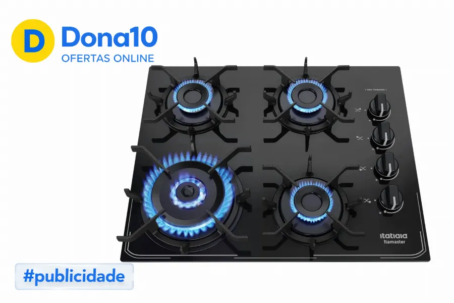 Cooktop Itatiaia 4 Bocas Tripla Chama Ferro Fundido
