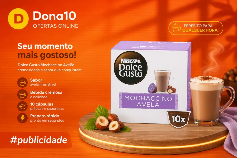 Dolce Gusto Mochaccino Em Cápsula Avelã Nescafé Caixa 170G 10 Unidades