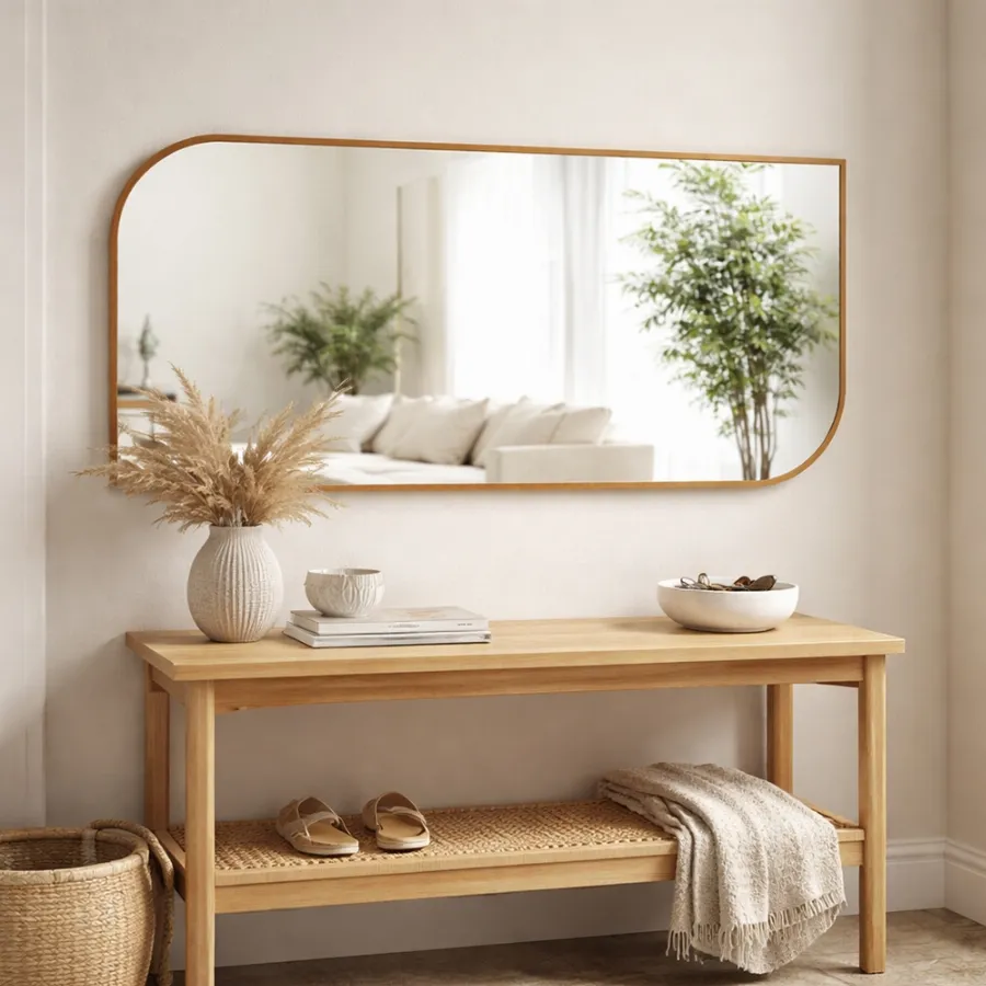 Espelho Corpo Inteiro Decorativo Retangular Assimétrico  para Quarto e Sala | Shopee Brasil