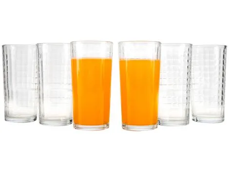 Jogo de Copos de Vidro 255ml 6 Peças Haus Concept Waffle