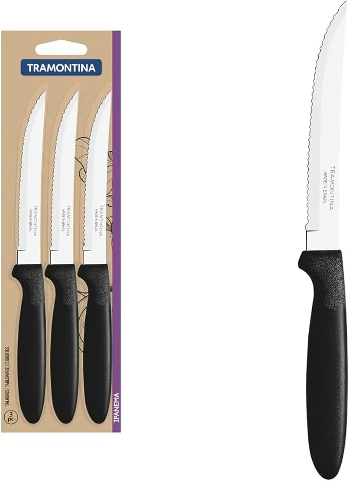 Jogo de Facas Tramontina Ipanema para Churrasco 3 Peças Inox
