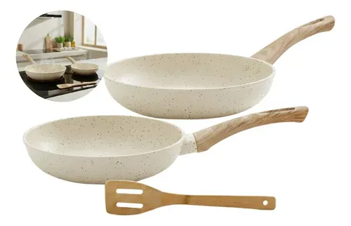 Jogo De Panelas Cerâmico Triplo Indução Tuut Ecoglide 3 Peças Baunilha