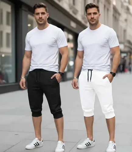 Kit 2 Bermudas De Moletom Jogger Masculina Skinny Promoção