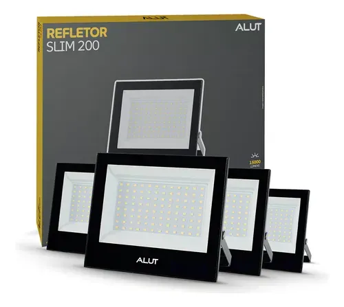 Kit 4 Refletores LED 200W Branco Frio 6500K Bivolt Avant
