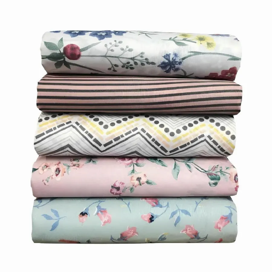 Kit 5 Lençóis Casal com Elástico Microfibra Estampados Sortidos
