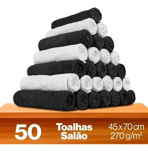Kit 50 Toalhas Rosto Profissional Algodão 45x70 Salão