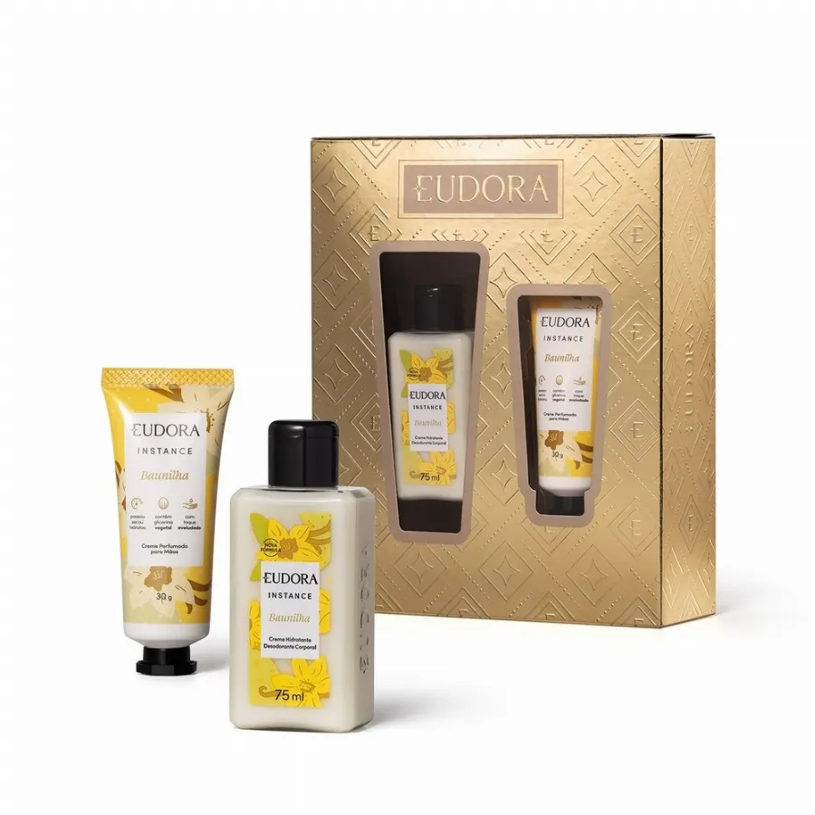 Kit Eudora Instance Baunilha Hidratante Corpo e Mãos | Shopee Brasil