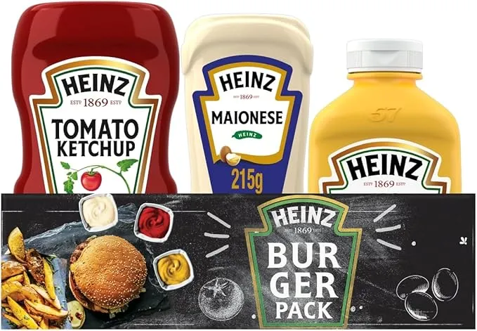 Kit Heinz Hambúrguer Ketchup Maionese e Mostarda 3 Produtos