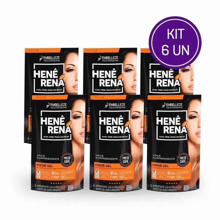 Kit Henê Rená Preto Café 180g C/6 | Shopee Brasil