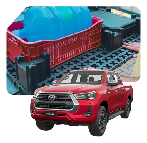 Kit Organizador para Caçamba Hilux com Tapete Protetor e Divisórias