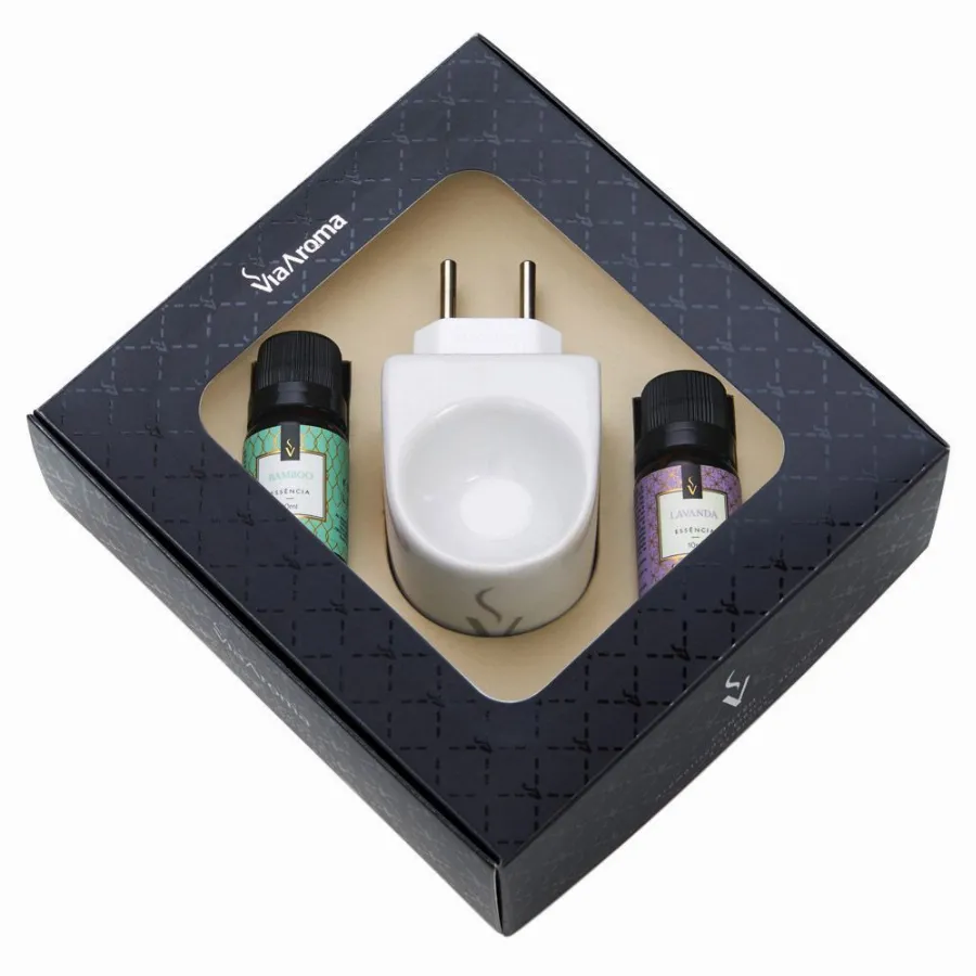 Kit Presente Aromatizador Porcelana Original e Essências - Via Aroma | Shopee Brasil