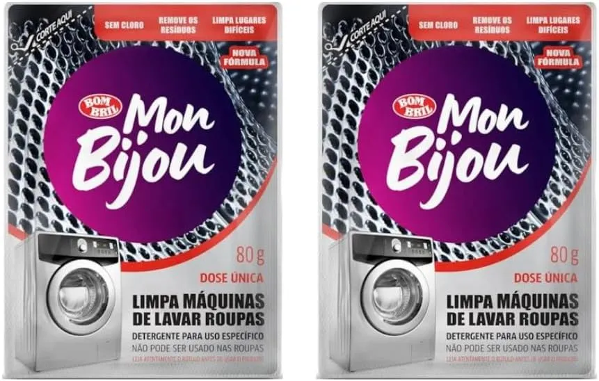 Limpa Máquina De Lavar Roupas Mon Bijou Sachê 80g - 2 Unid