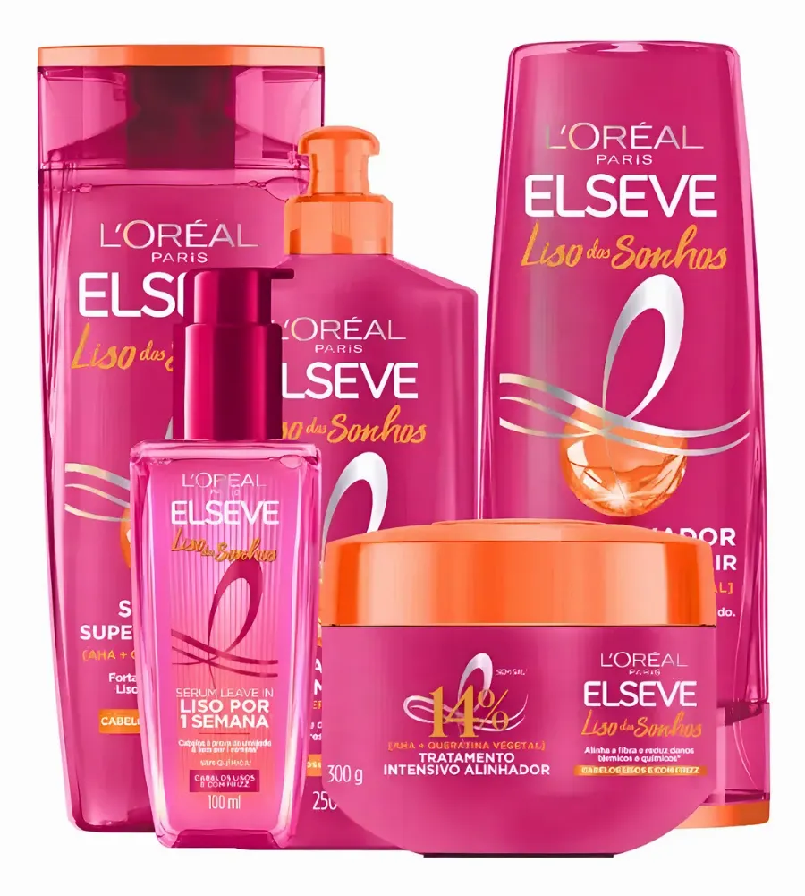 Liso Dos Sonhos Elseve Hidratação Capilar Anti-frizz Kit C/5