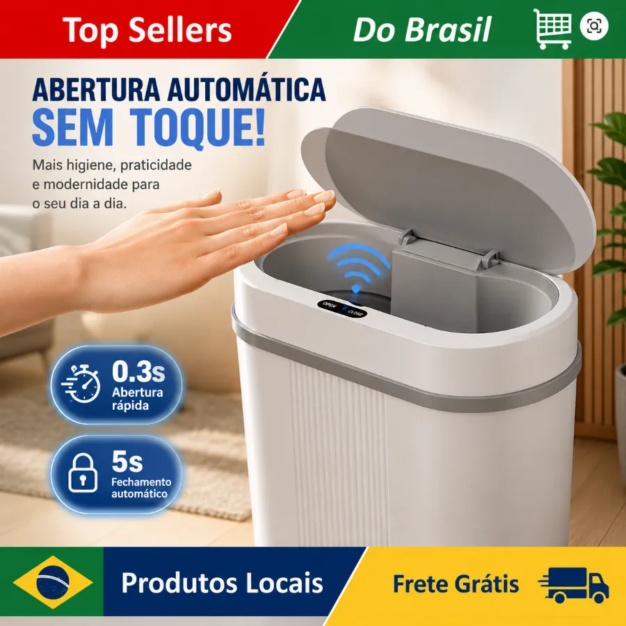 Lixeira Automática 12 Litros com Sensor Infravermelho