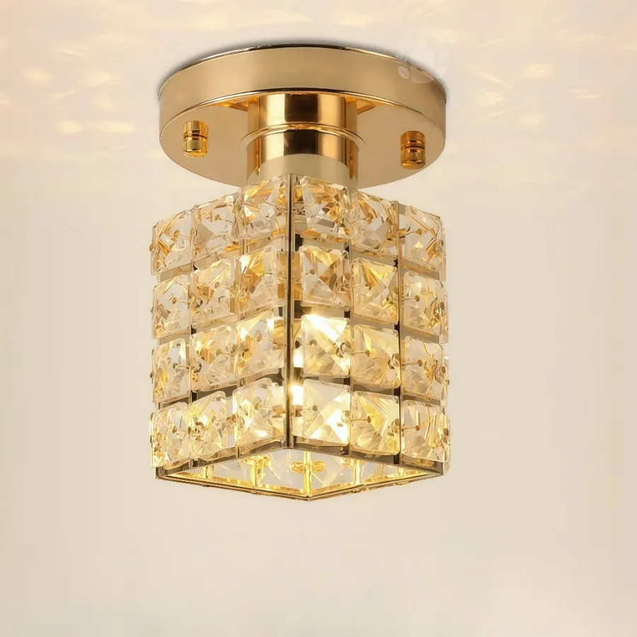 Luminária de Teto Cristal Moderna E27 Sala Quarto Corredor