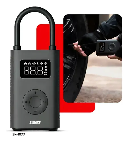 Mini Compressor de Ar Digital Portátil para Pneus Carro Moto Bike USB