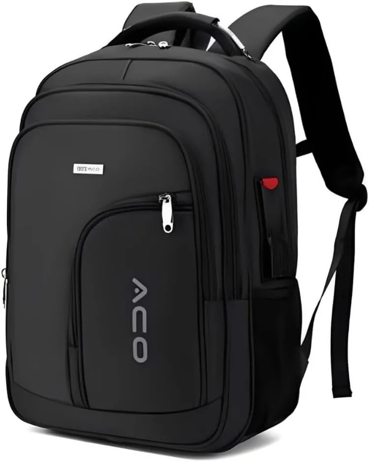 Mochila para Notebook até 17 Polegadas, Antifurto, Impermeável, com Saídas USB e Fone, para Escola, Faculdade, Trabalho ou Viagem - Preta