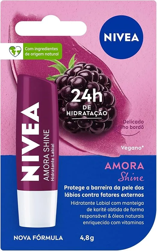 NIVEA Hidratante Labial Amora Shine 4,8g com Cor Suave