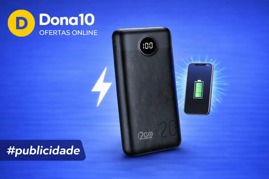 Power Bank 20000mAh Carregador Portátil Rápido 20W USB-C