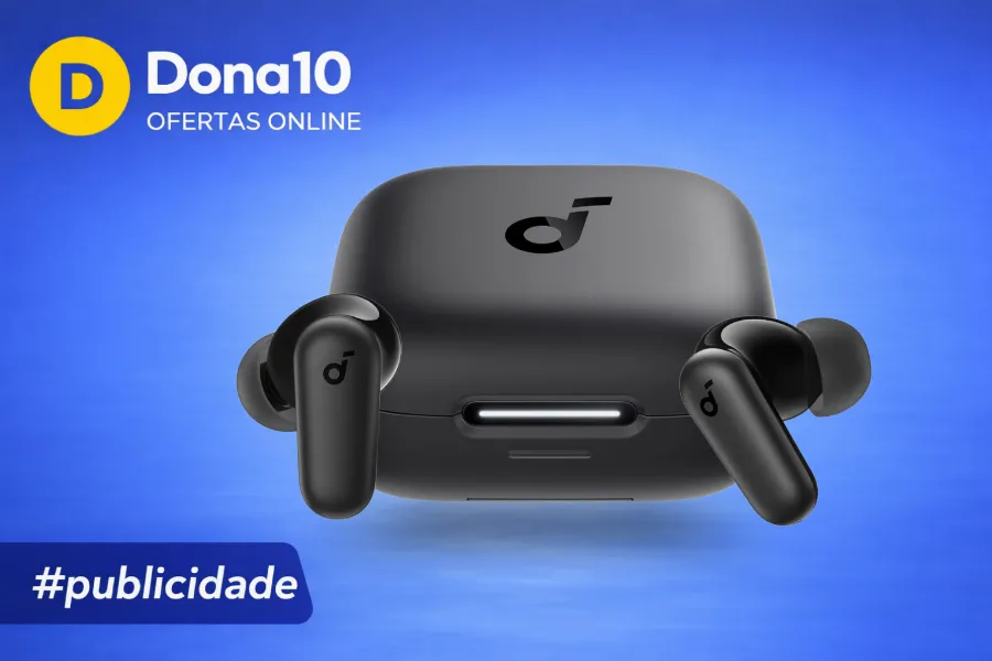 soundcore P30i da Anker, Fone de Ouvido Bluetooth 5.4 com Cancelamento de Ruído Adaptativo, Graves Poderosos, 45H de Reprodução, Estojo 2-em-1 com Suporte para Celular, IP54, Fone sem fio TWS, Preto