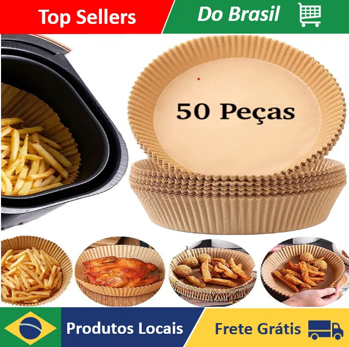 Tapete Redondo De Papel Descartável Air Fryer Antiaderente Para Cozimento 50 Unidades - AliExpress 15