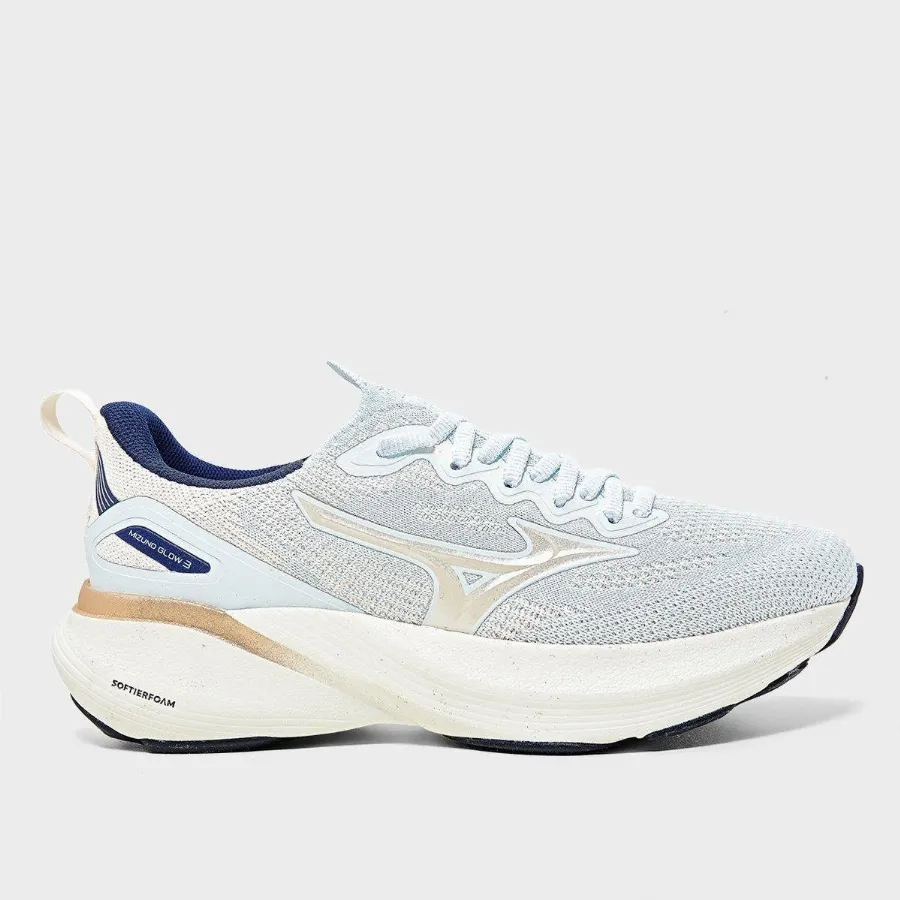 Tênis Mizuno Glow 3 Feminino Azul Claro Corrida e Caminhada