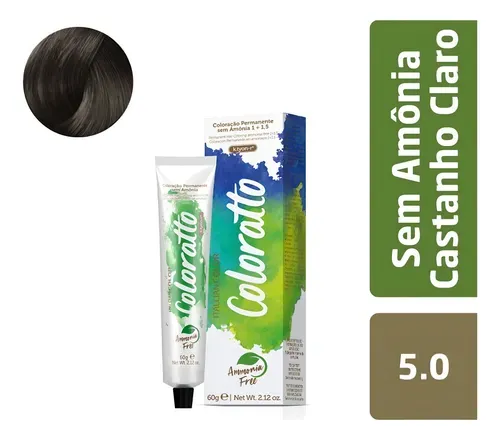 Tintura Coloratto Itallian Creme 5.0 Castanho Claro Sem Amônia