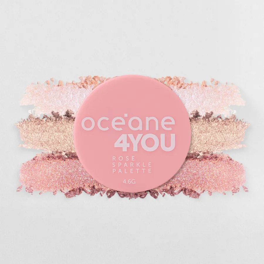 Trio de Sombras Rose Sparkle 4YOU – Alta Pigmentação, Glitter Rosé e Longa Duração