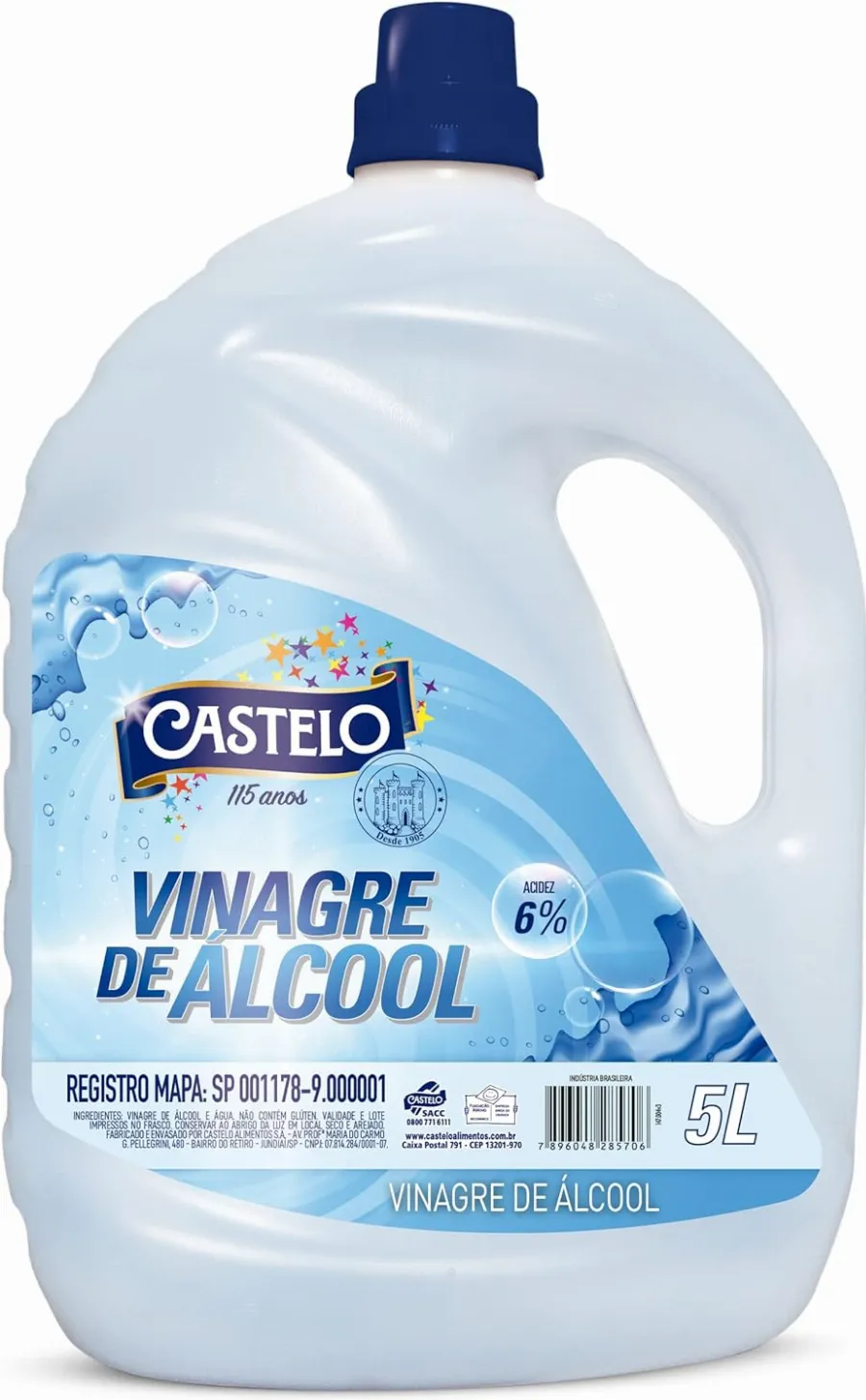 Vinagre de Álcool Concentrado 6% Castelo 5l
